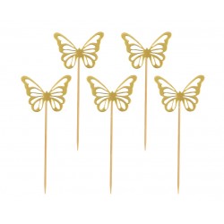 Pikery motylki złote - 12szt.