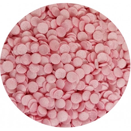 Konfetti kółka różowe perłowe 4mm 40g