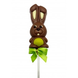 Lizak czekoladowy - śmieszny królik zielony
