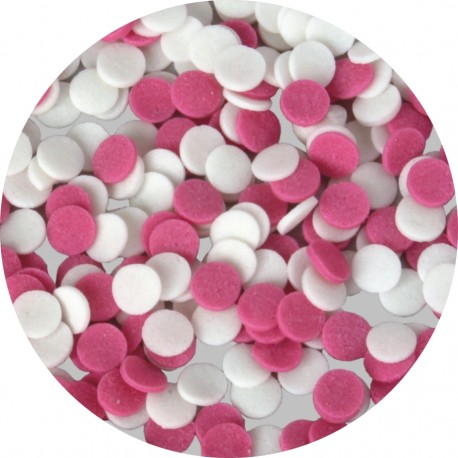 Konfetti biało - różowe 50g